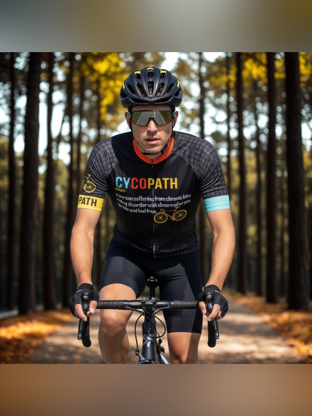 Men’s Joliamn CYCOPATH Cycling Jersey Black Bike Shirt Road MTB Short Sleeve